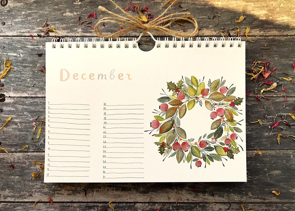 Handmade Floral Perpetual Calendar: Illustrated Birthday Reminder - Erika's Whimsical Art