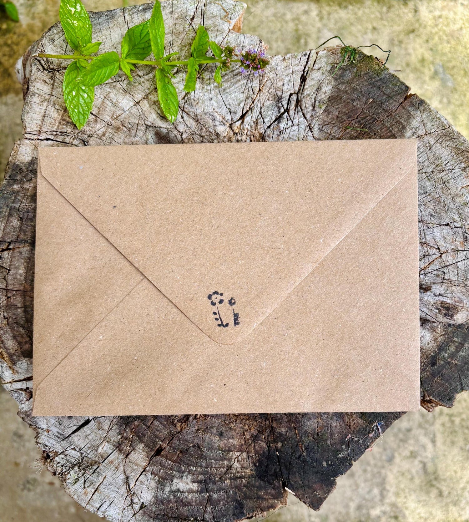 Plantable Seed Paper Thank You Card: Vintage Flower Design