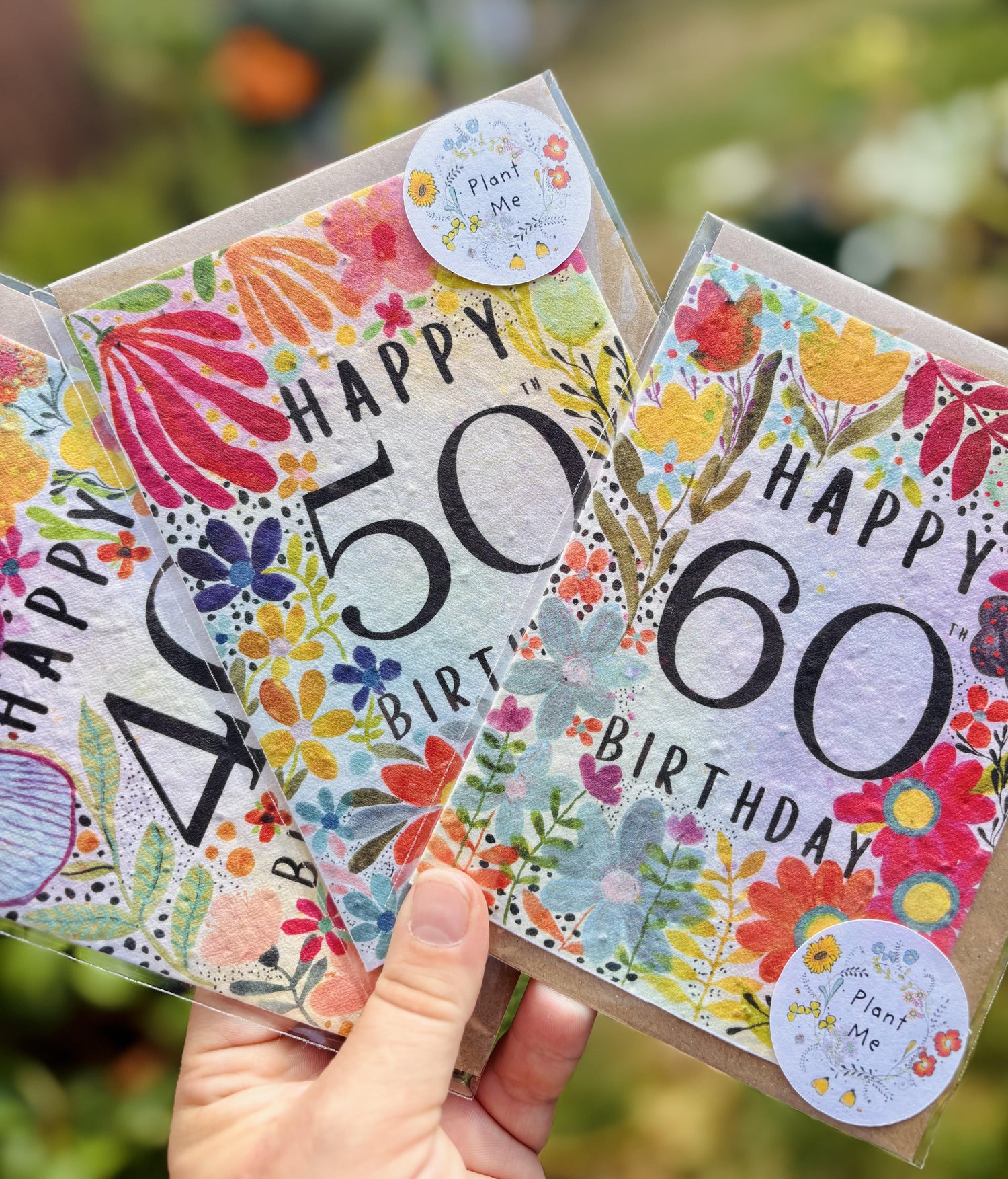 Blooming Ages - Plantable Birthday Seed Paper Cards, Milestones Birthday Cards - Erika's Whimsical Art