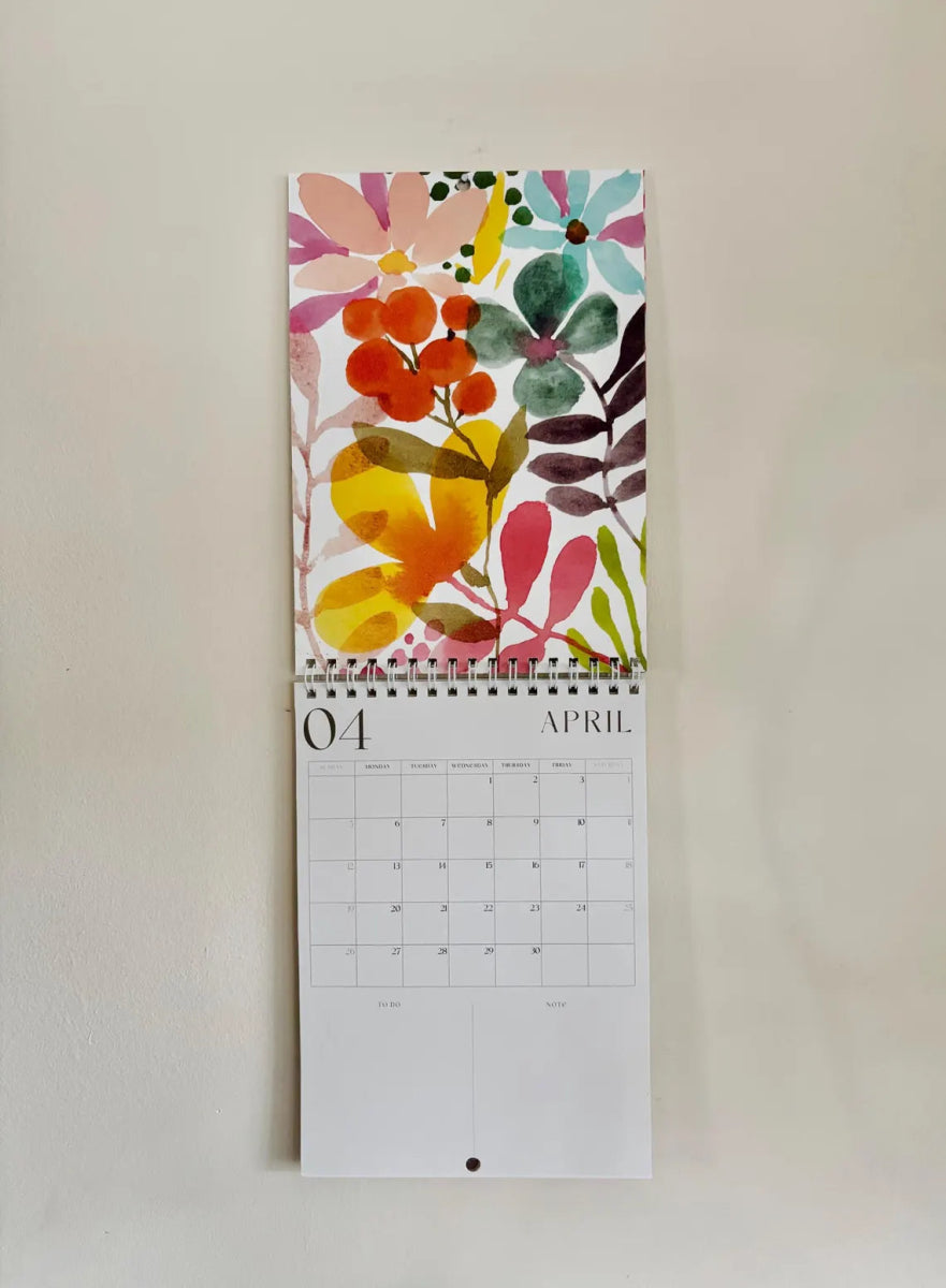 2026 Floral Art Calendar: A5 Handmade Illustrated Wall Calendar - Erika's Whimsical Art