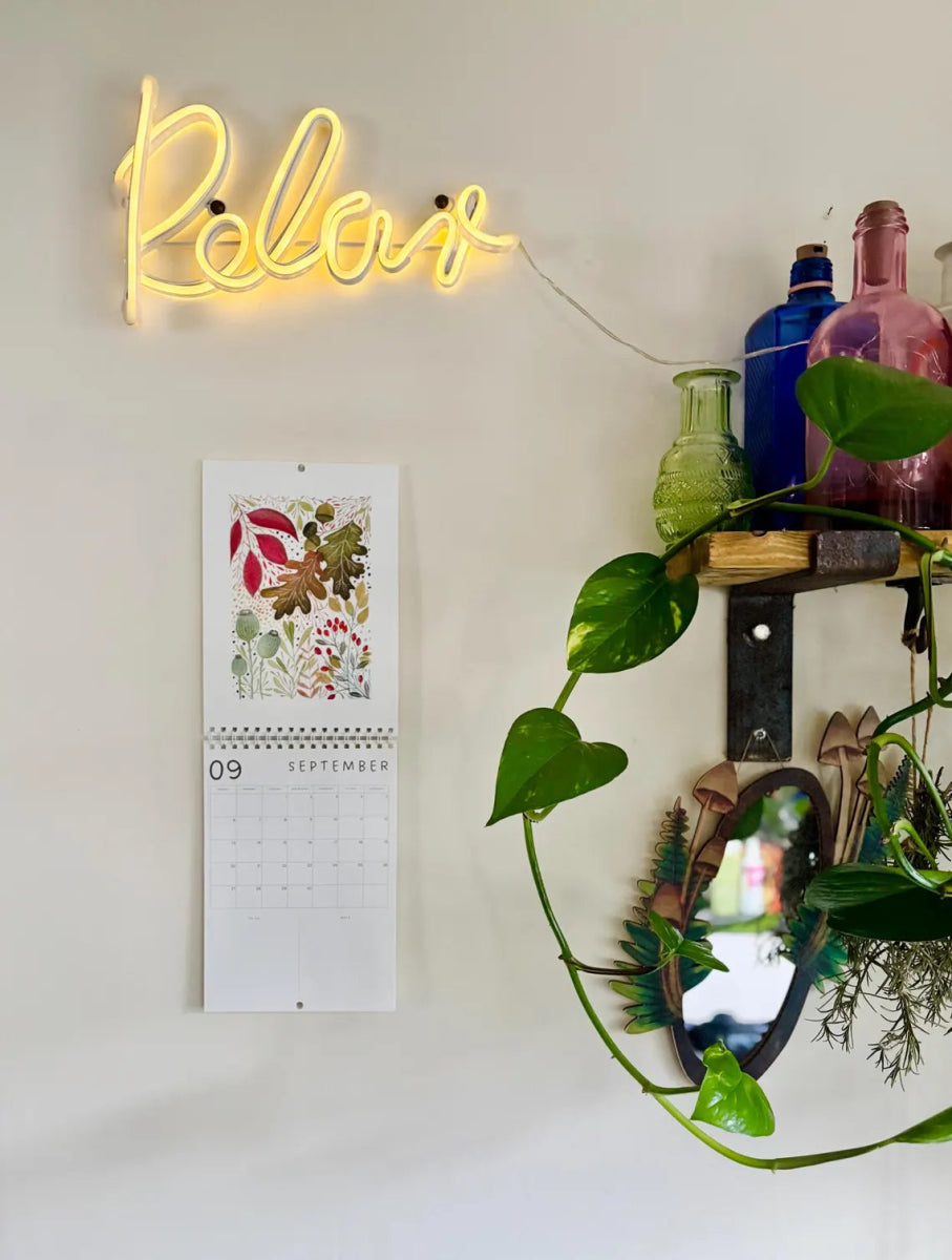 2026 Floral Art Calendar: A5 Handmade Illustrated Wall Calendar - Erika's Whimsical Art