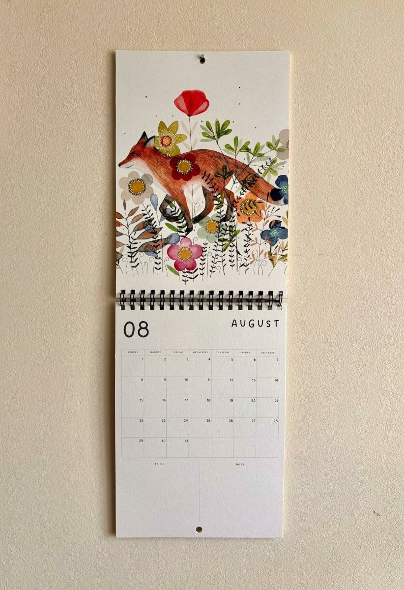 2027 Illustrated Wall Calendar – Bumblebee & Wildflower Nature Calendar - Erika's Whimsical Art