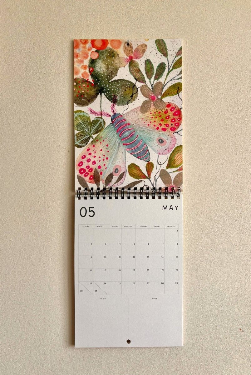 2027 Illustrated Wall Calendar – Bumblebee & Wildflower Nature Calendar - Erika's Whimsical Art