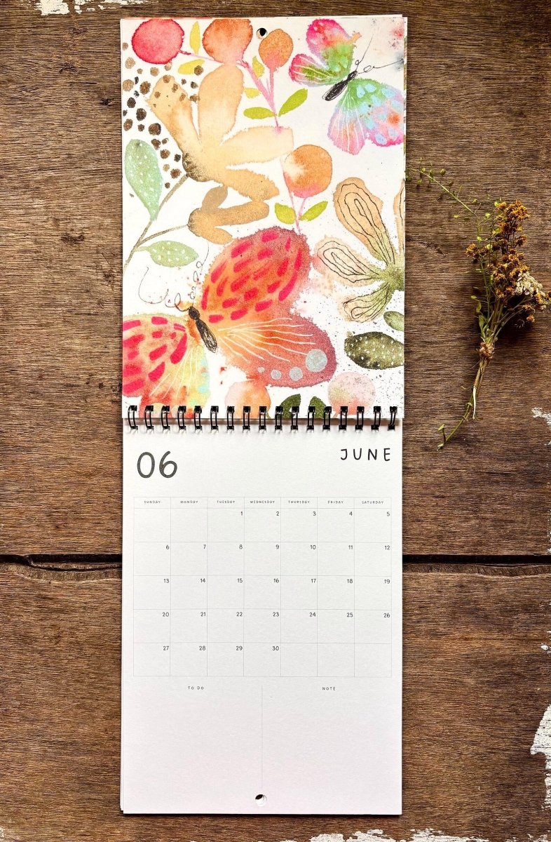 2027 Illustrated Wall Calendar – Bumblebee & Wildflower Nature Calendar - Erika's Whimsical Art