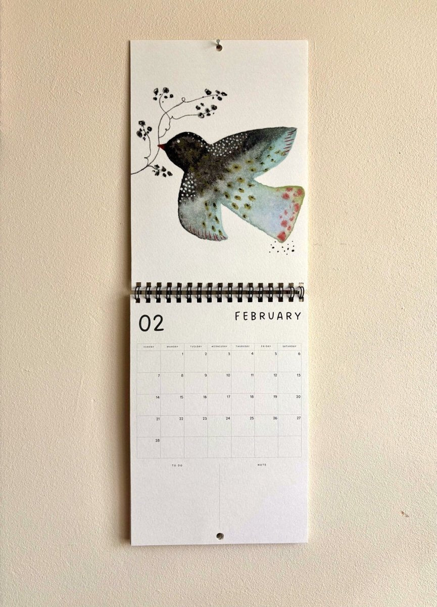 2027 Illustrated Wall Calendar – Bumblebee & Wildflower Nature Calendar - Erika's Whimsical Art