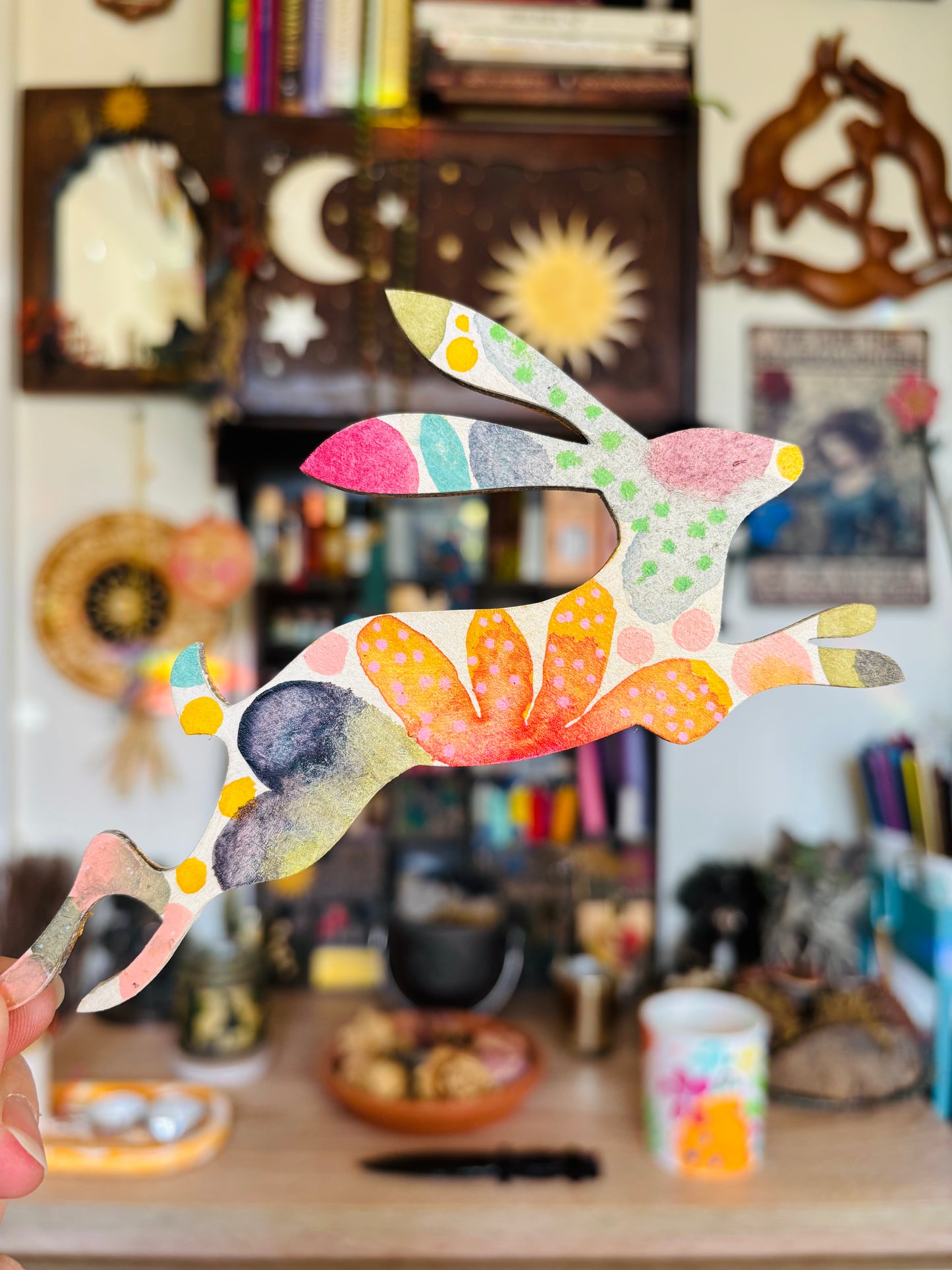 Hand-Painted ‘Running Hare’ Fridge Magnet