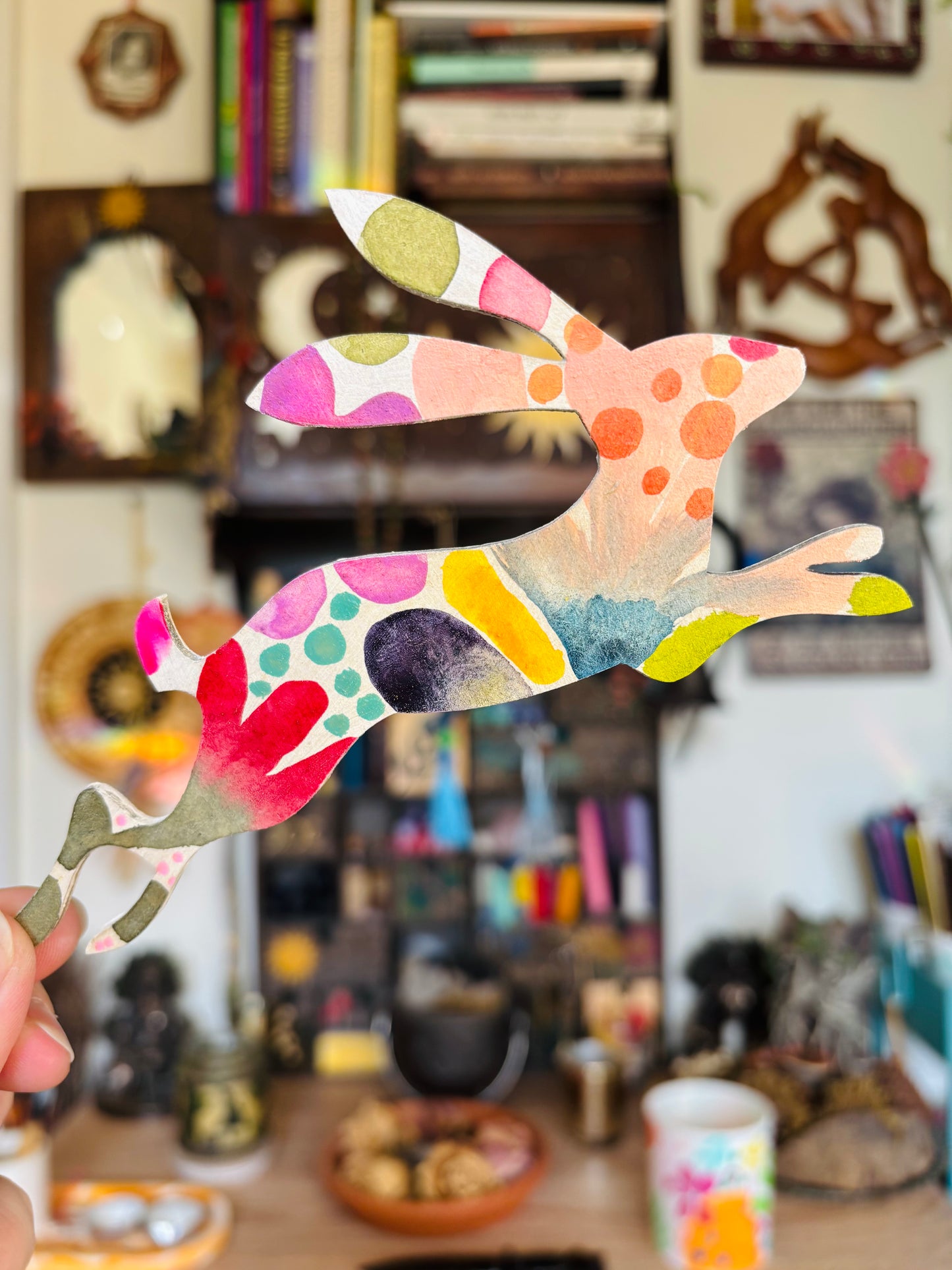 Hand-Painted ‘Running Hare’ Fridge Magnet