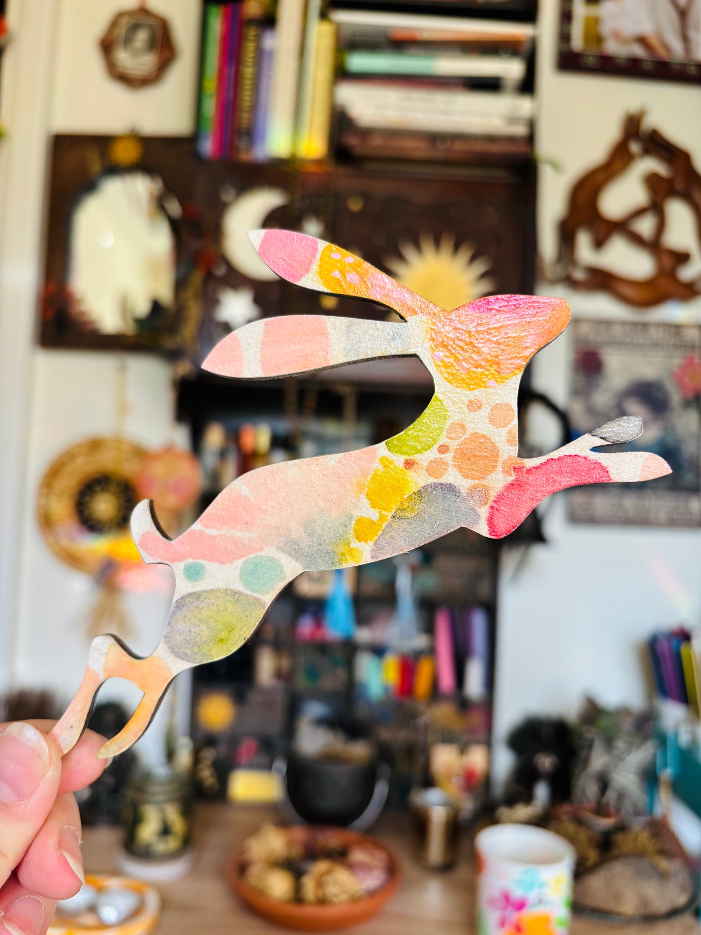 Hand-Painted ‘Running Hare’ Fridge Magnet