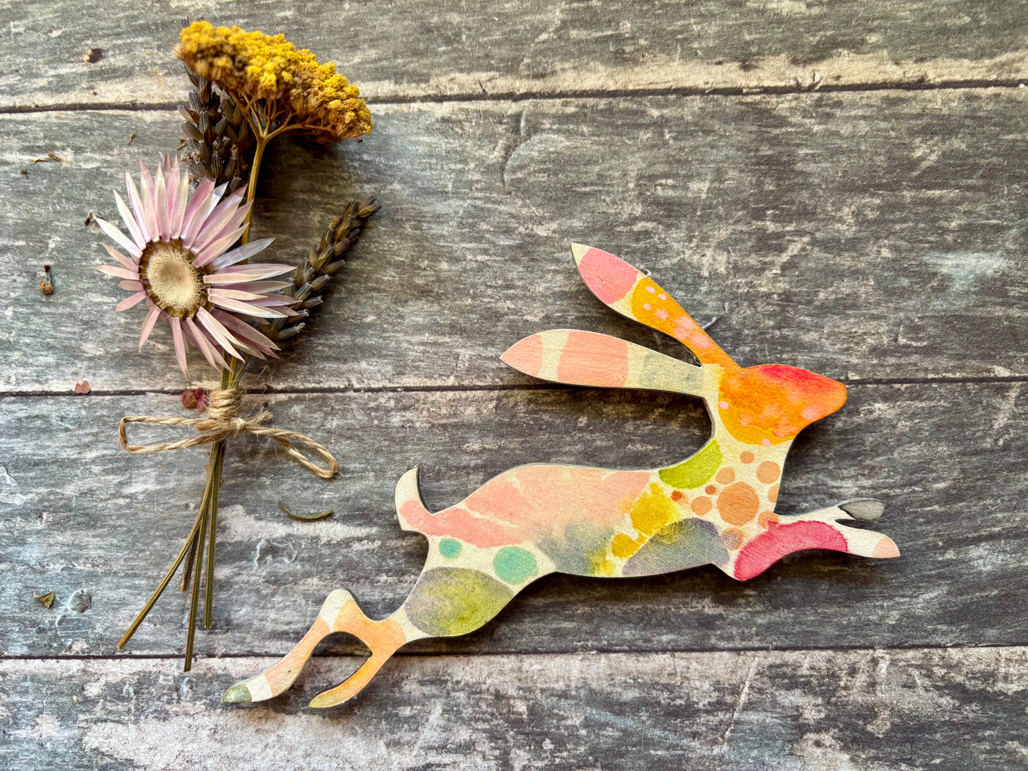 Hand-Painted ‘Running Hare’ Fridge Magnet