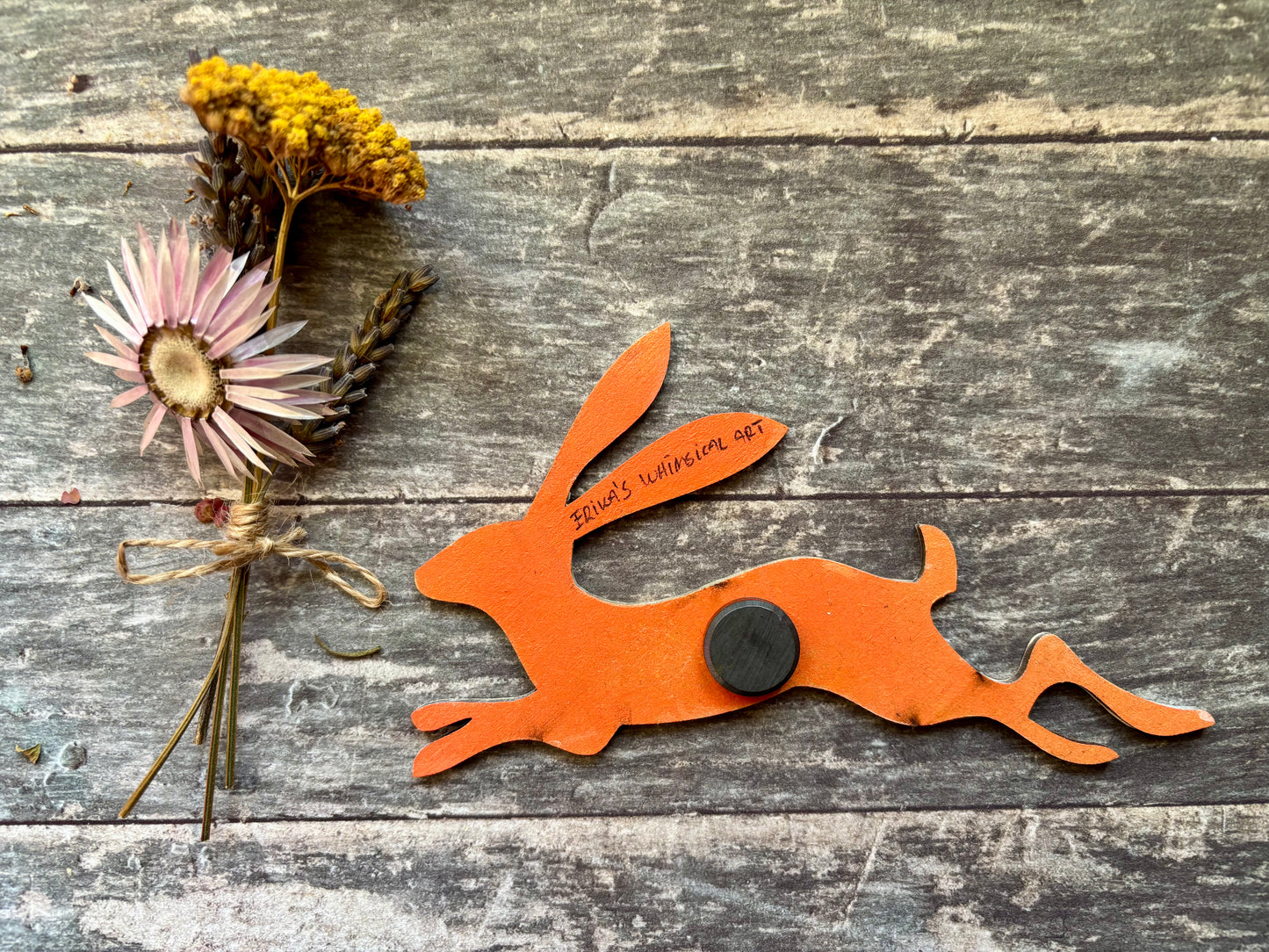 Hand-Painted ‘Running Hare’ Fridge Magnet