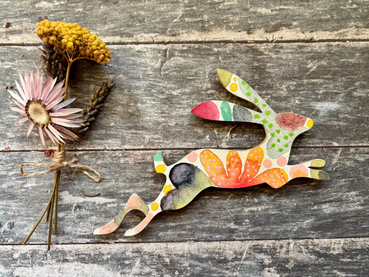 Hand-Painted ‘Running Hare’ Fridge Magnet