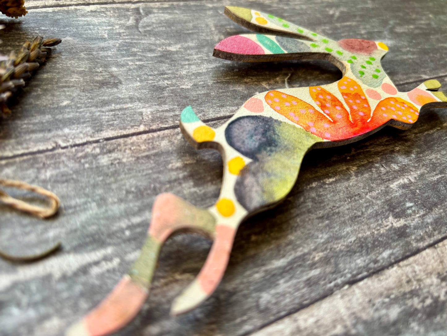 Hand-Painted ‘Running Hare’ Fridge Magnet