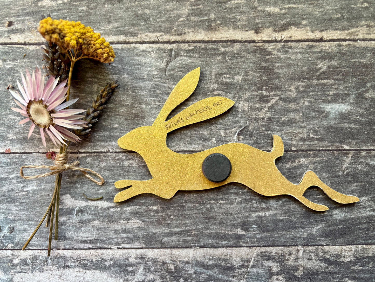 Hand-Painted ‘Running Hare’ Fridge Magnet