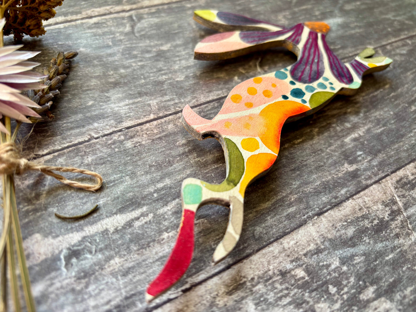 Hand-Painted ‘Running Hare’ Fridge Magnet