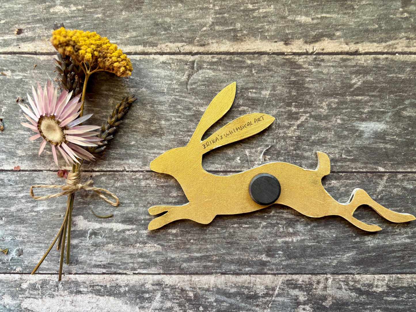 Hand-Painted ‘Running Hare’ Fridge Magnet