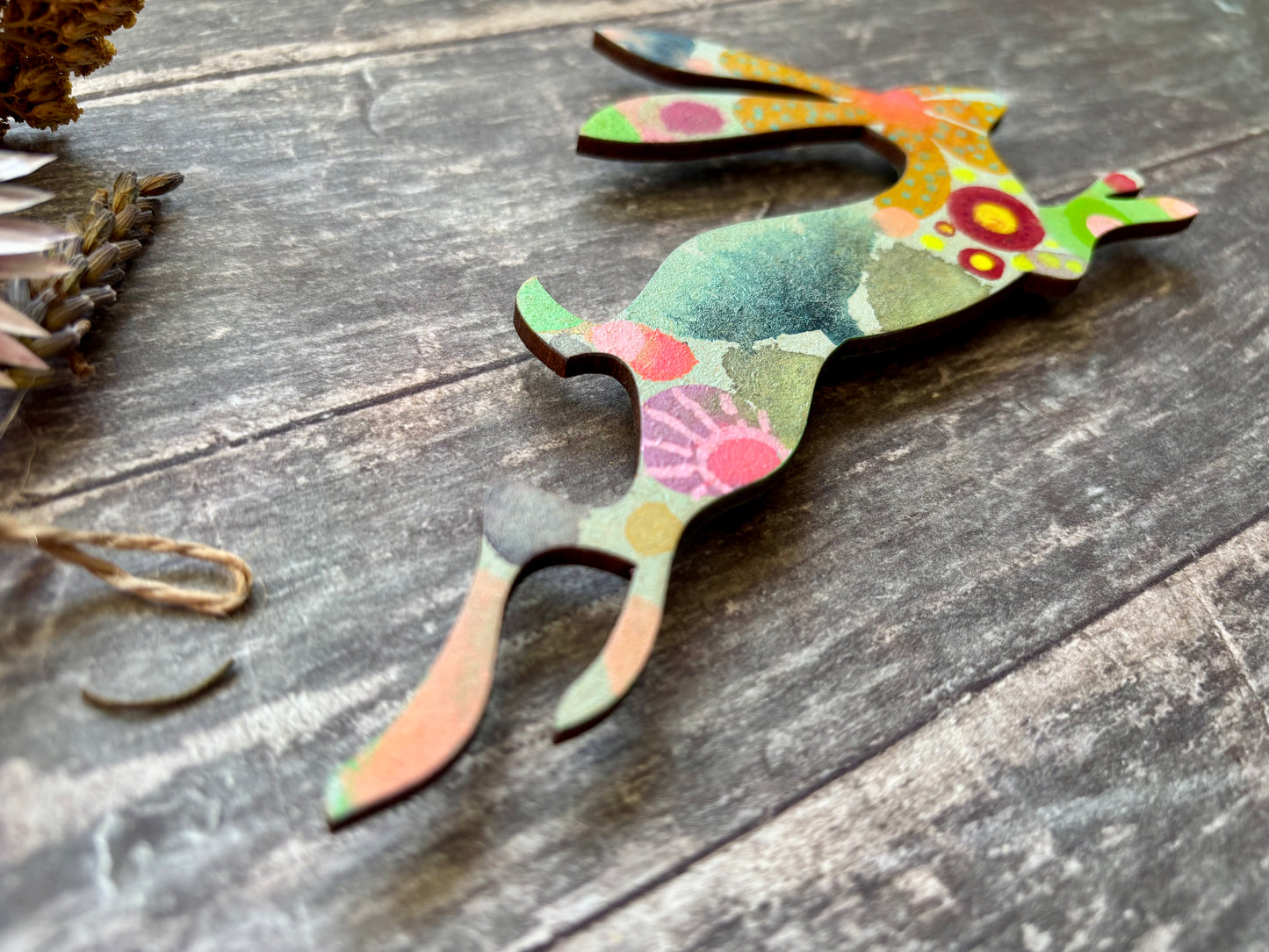 hand painted Hand-Painted ‘Running Hare’ Fridge Magnet-ErikasWhimsicalArt