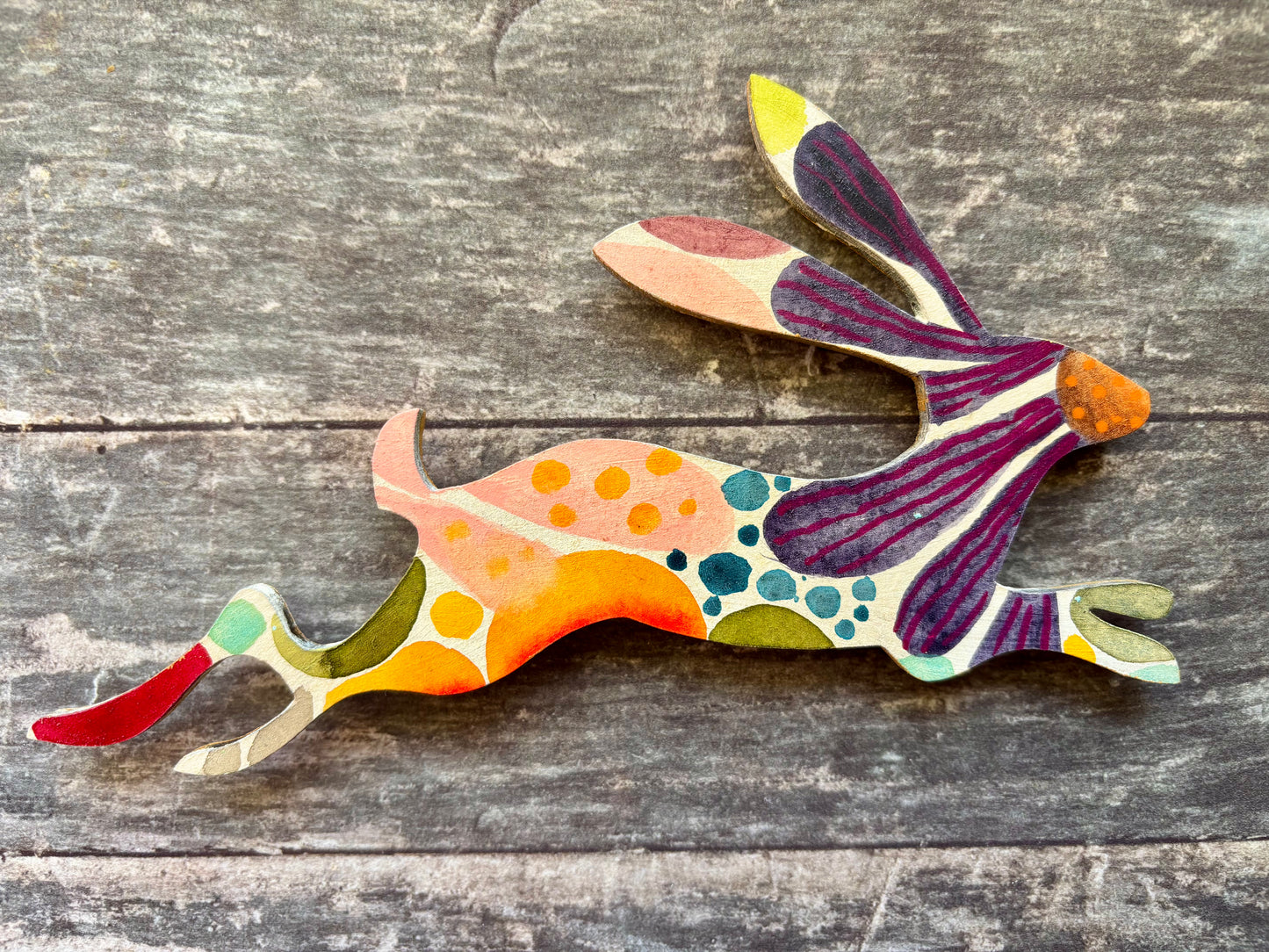 Hand-Painted ‘Running Hare’ Fridge Magnet