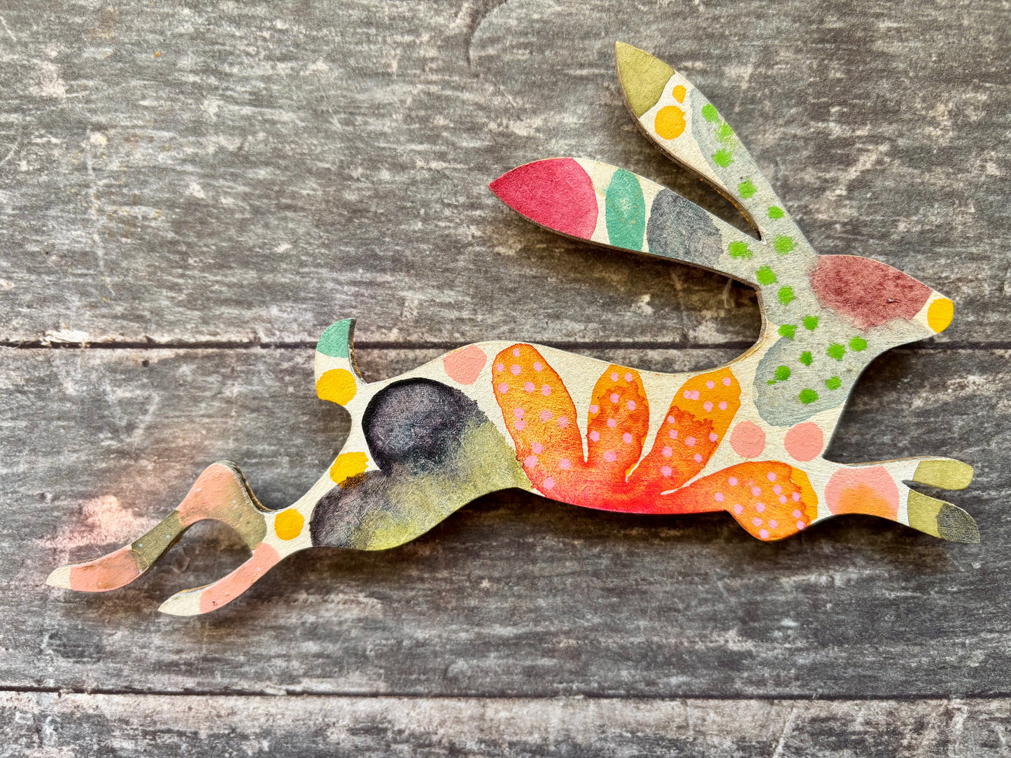 Hand-Painted ‘Running Hare’ Fridge Magnet