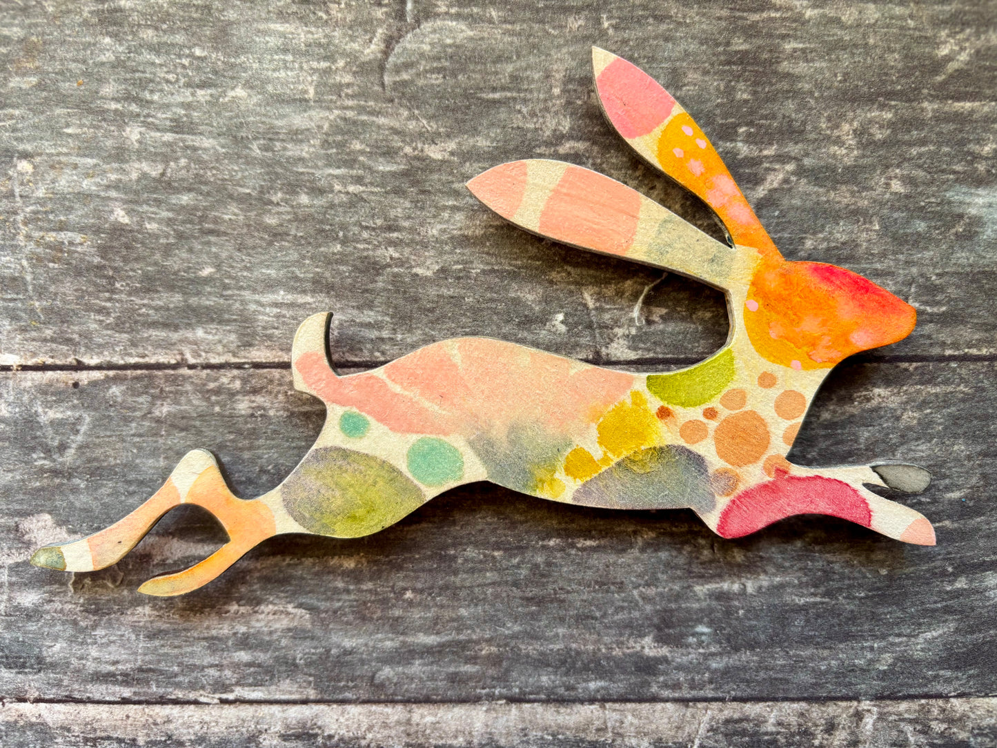 Hand-Painted ‘Running Hare’ Fridge Magnet