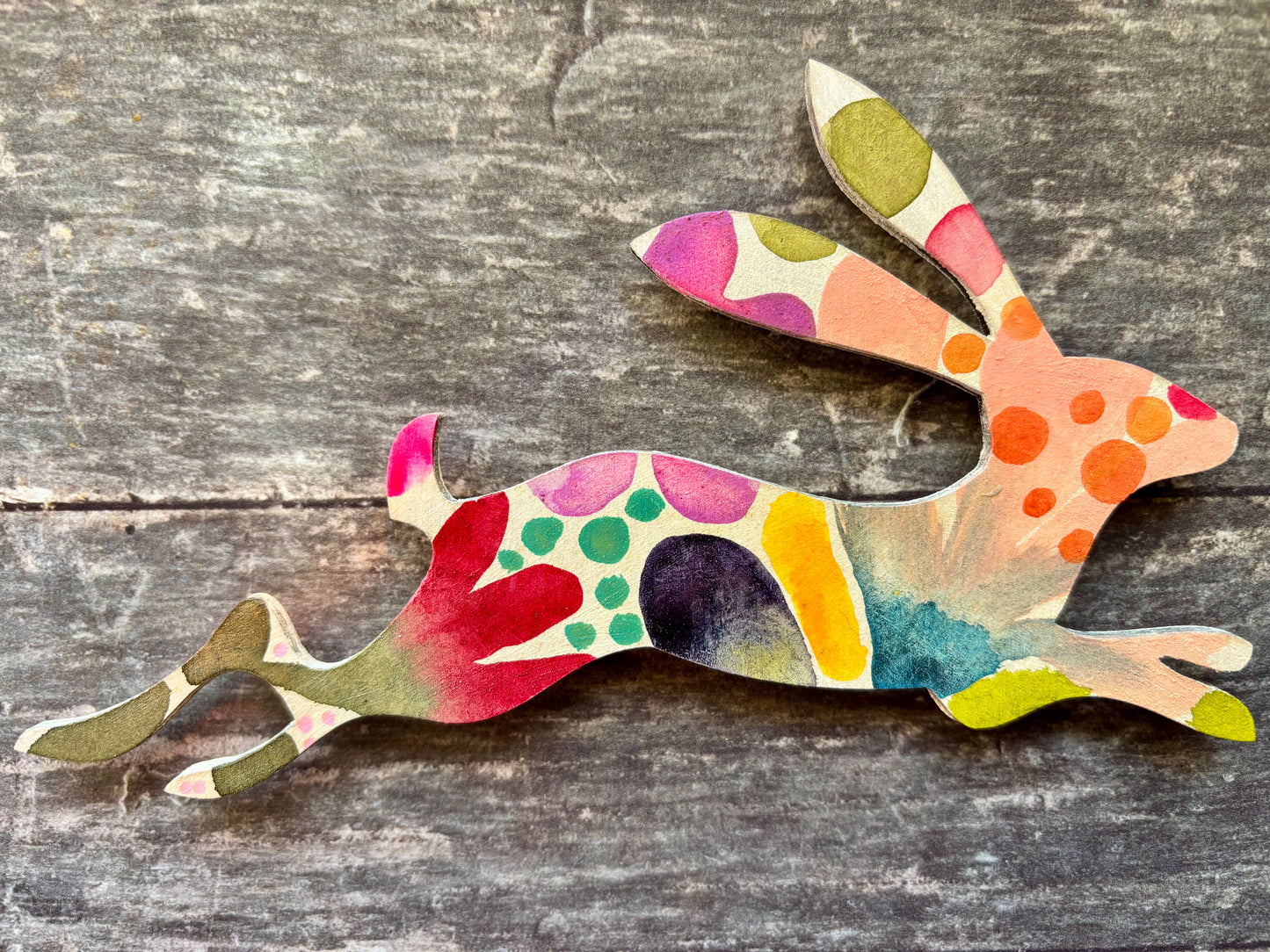 Hand-Painted ‘Running Hare’ Fridge Magnet