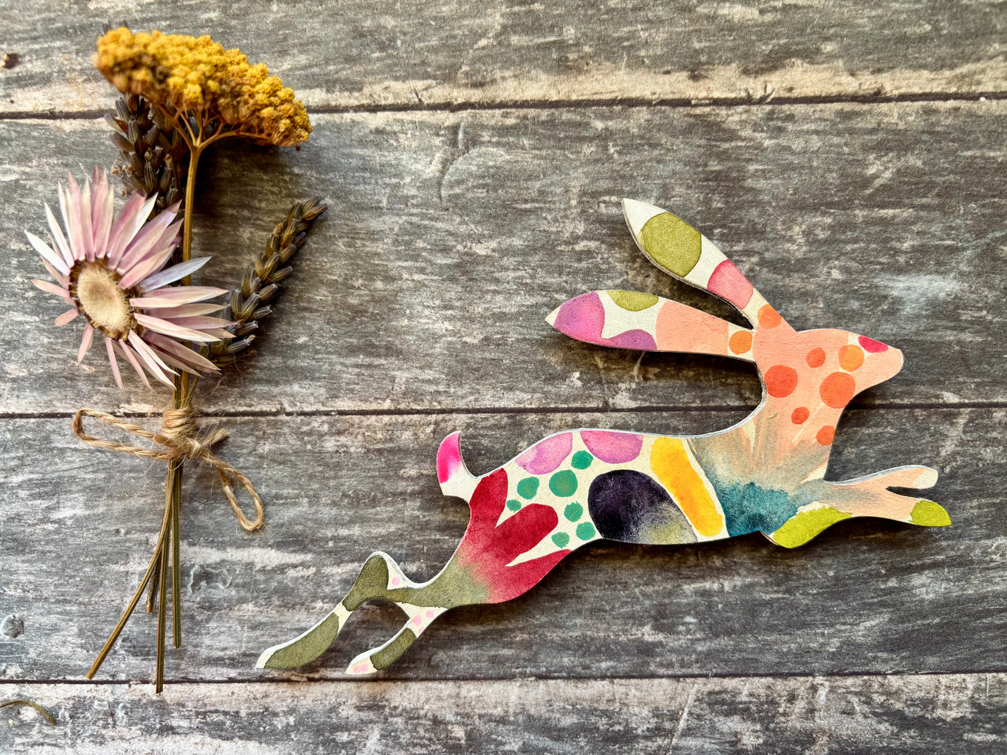 Hand-Painted ‘Running Hare’ Fridge Magnet