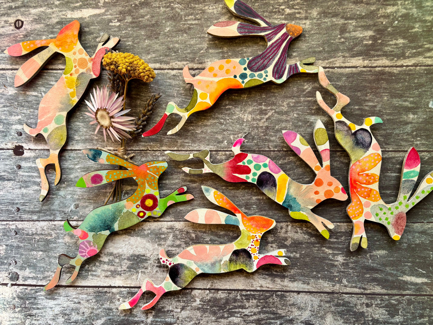 Hand-Painted ‘Running Hare’ Fridge Magnet