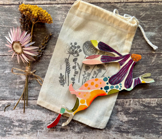 Hand-Painted ‘Running Hare’ Fridge Magnet