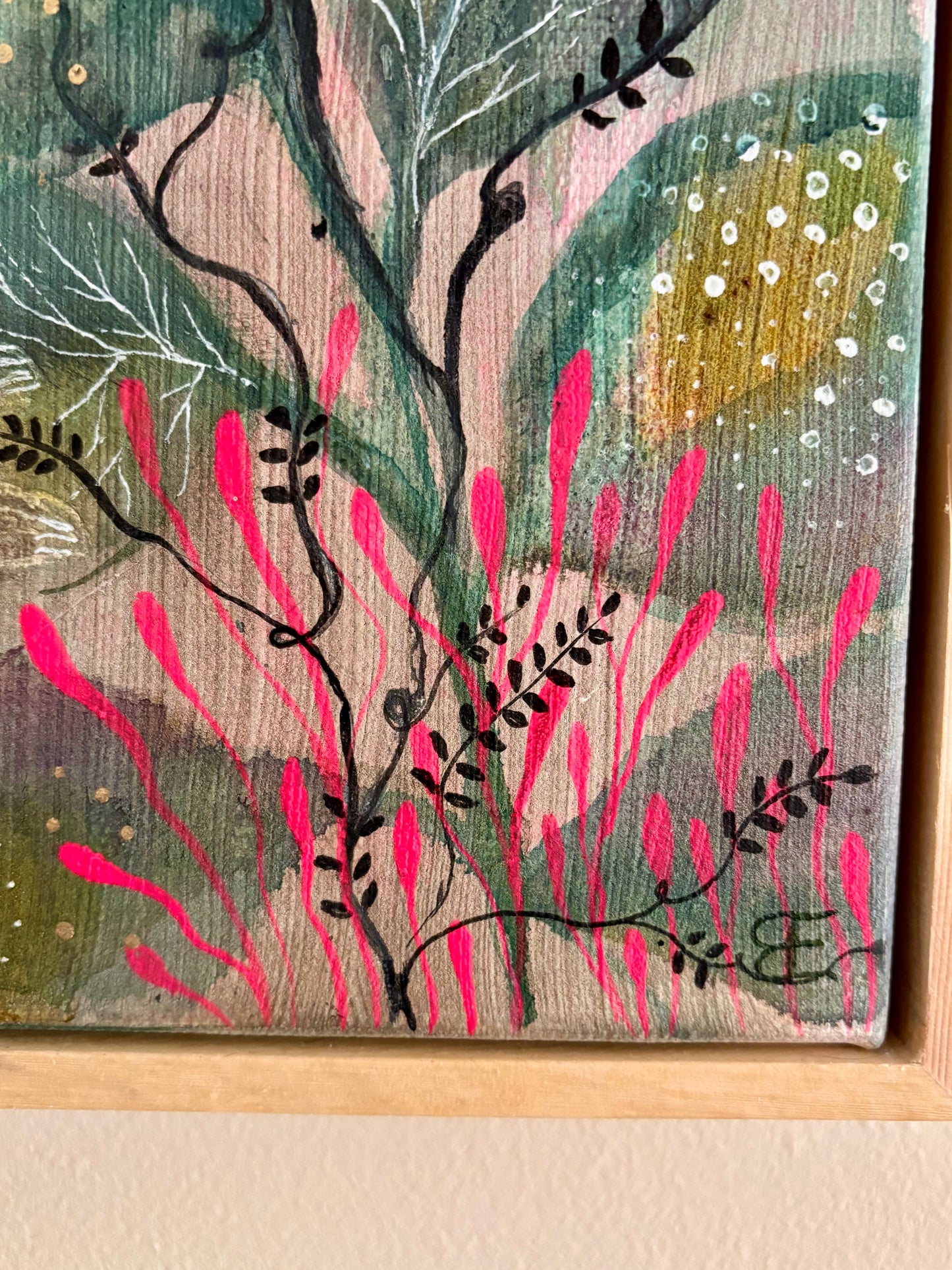 Whimsical Woodland Hare – Original Mixed Media Painting on Canvas