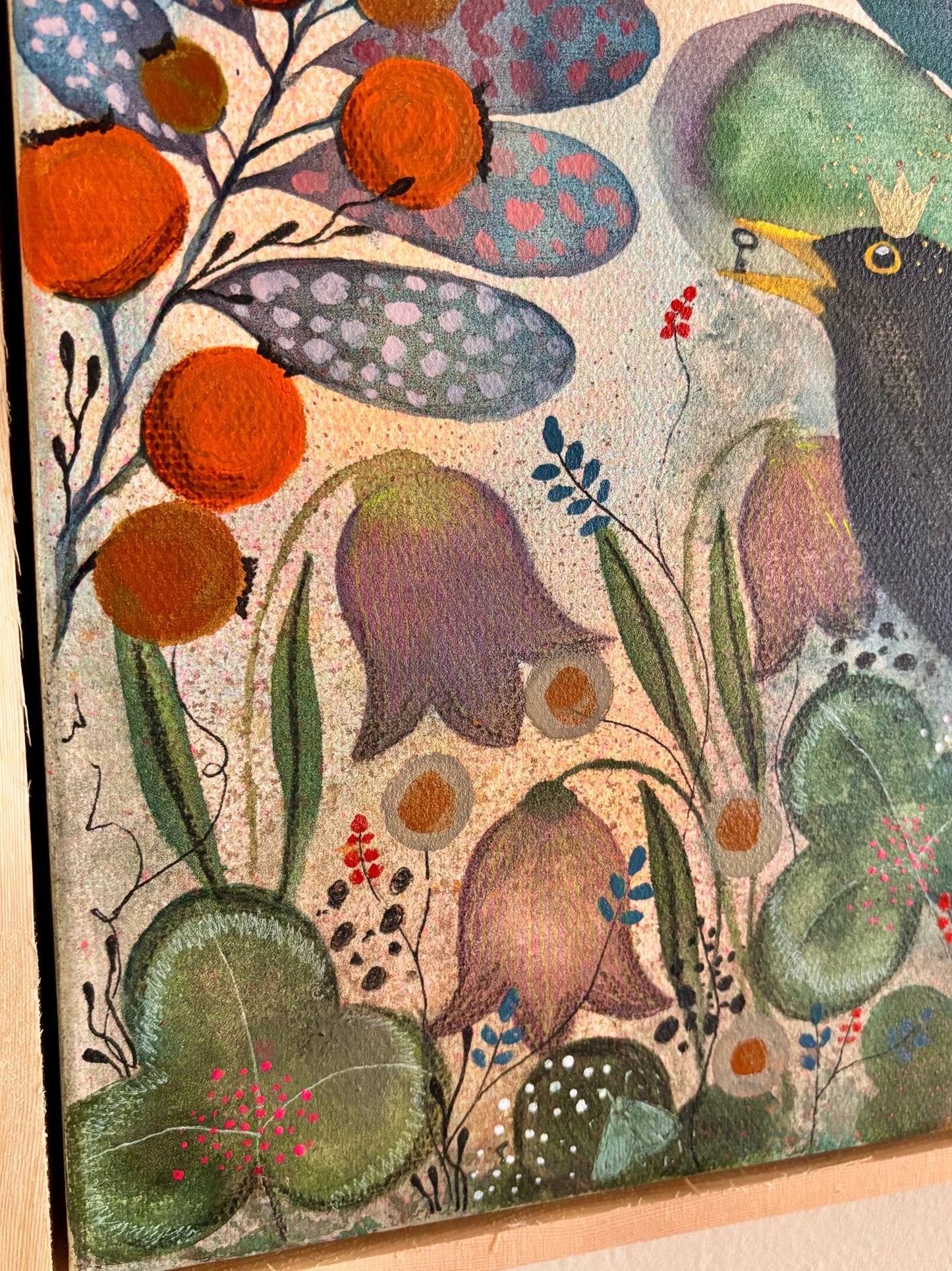 The Keeper of Small Things – Original Blackbird Painting