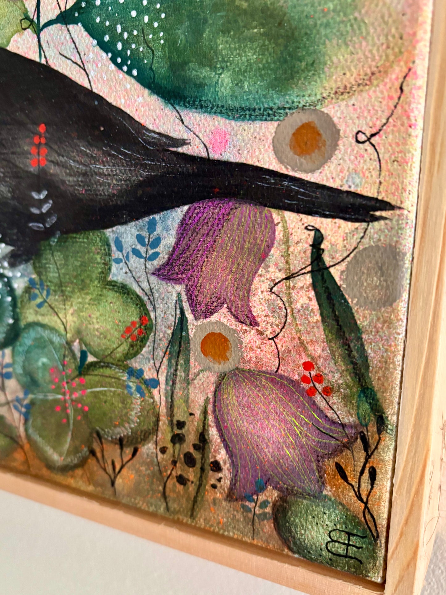 The Keeper of Small Things – Original Blackbird Painting