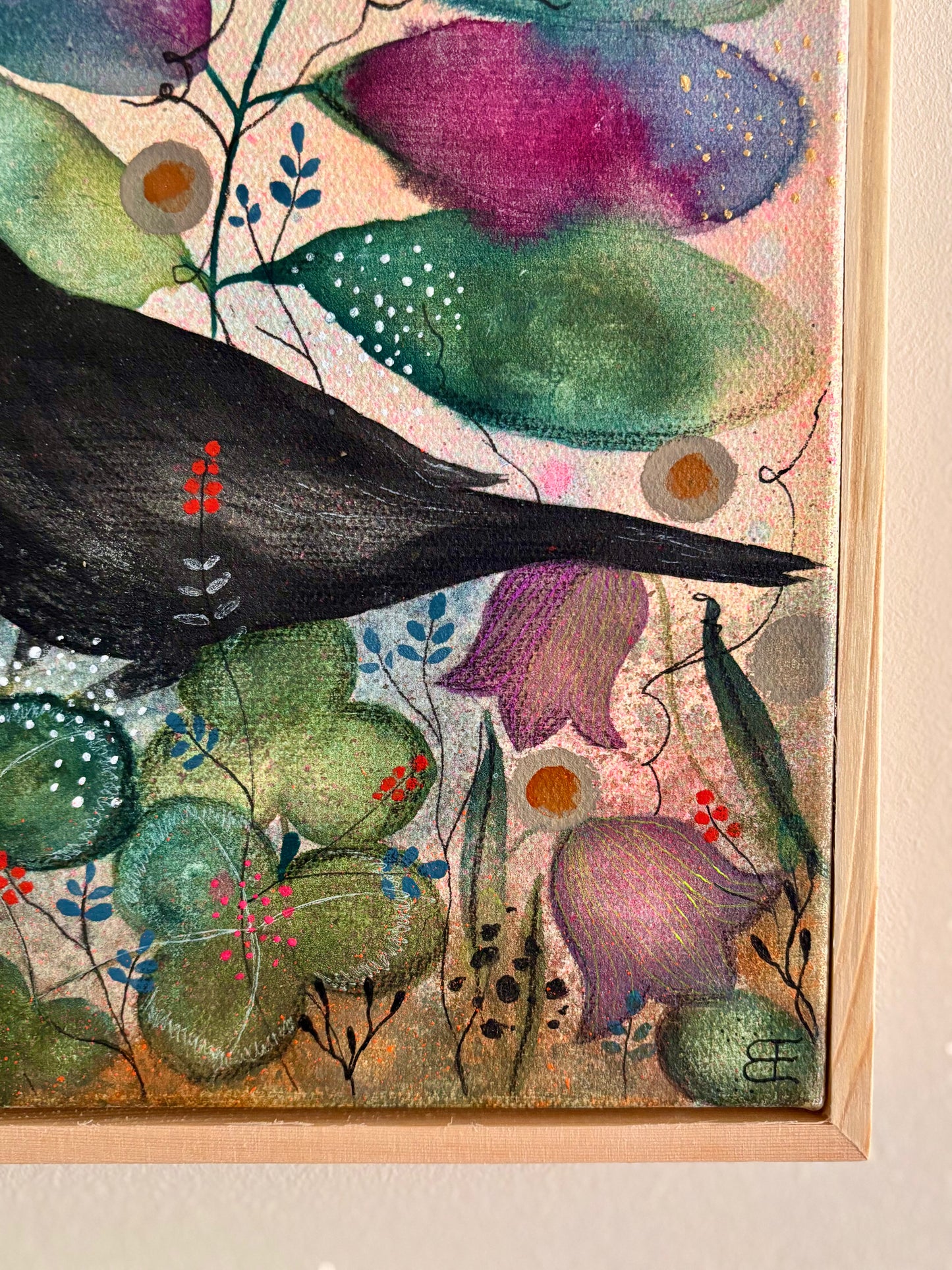 The Keeper of Small Things – Original Blackbird Painting