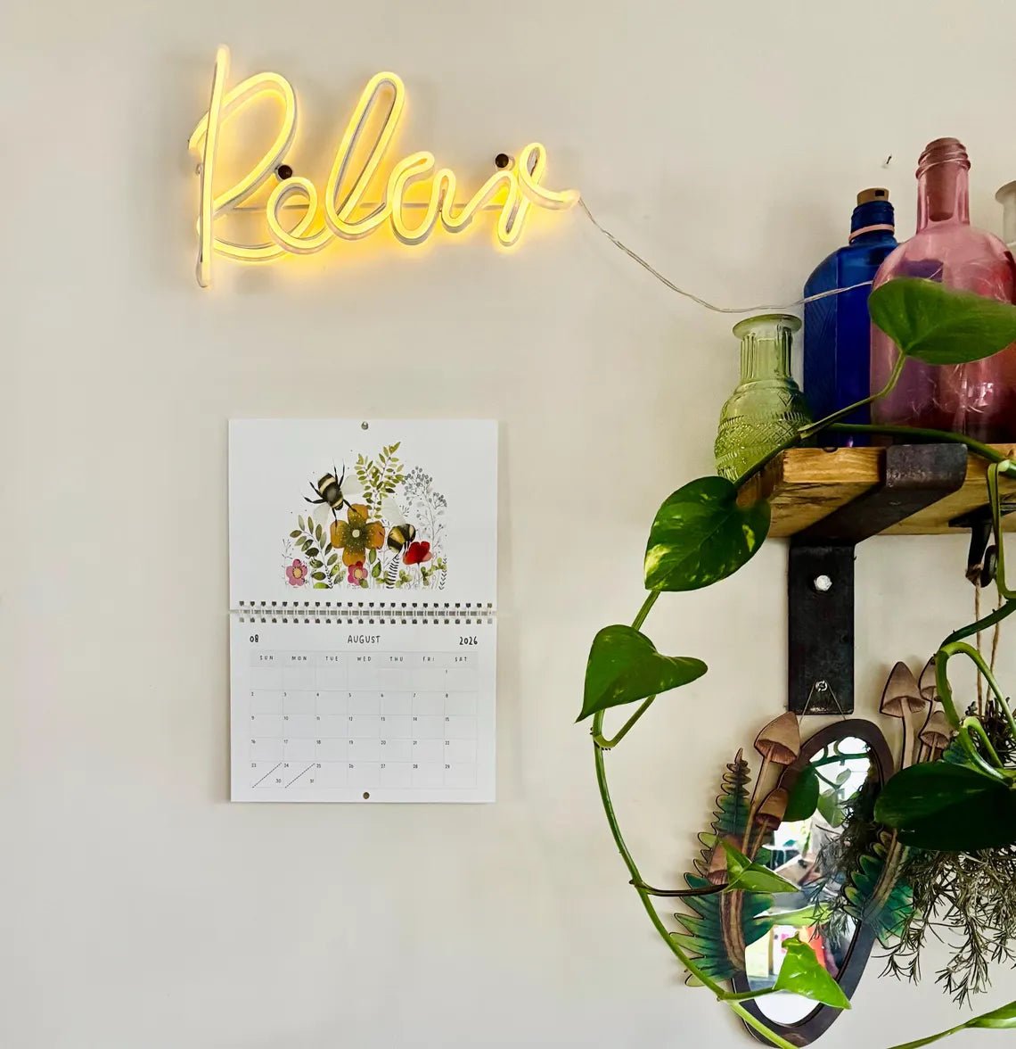 A5 2026 Floral Art Calendar: Handmade Birthday Reminder - Erika's Whimsical Art