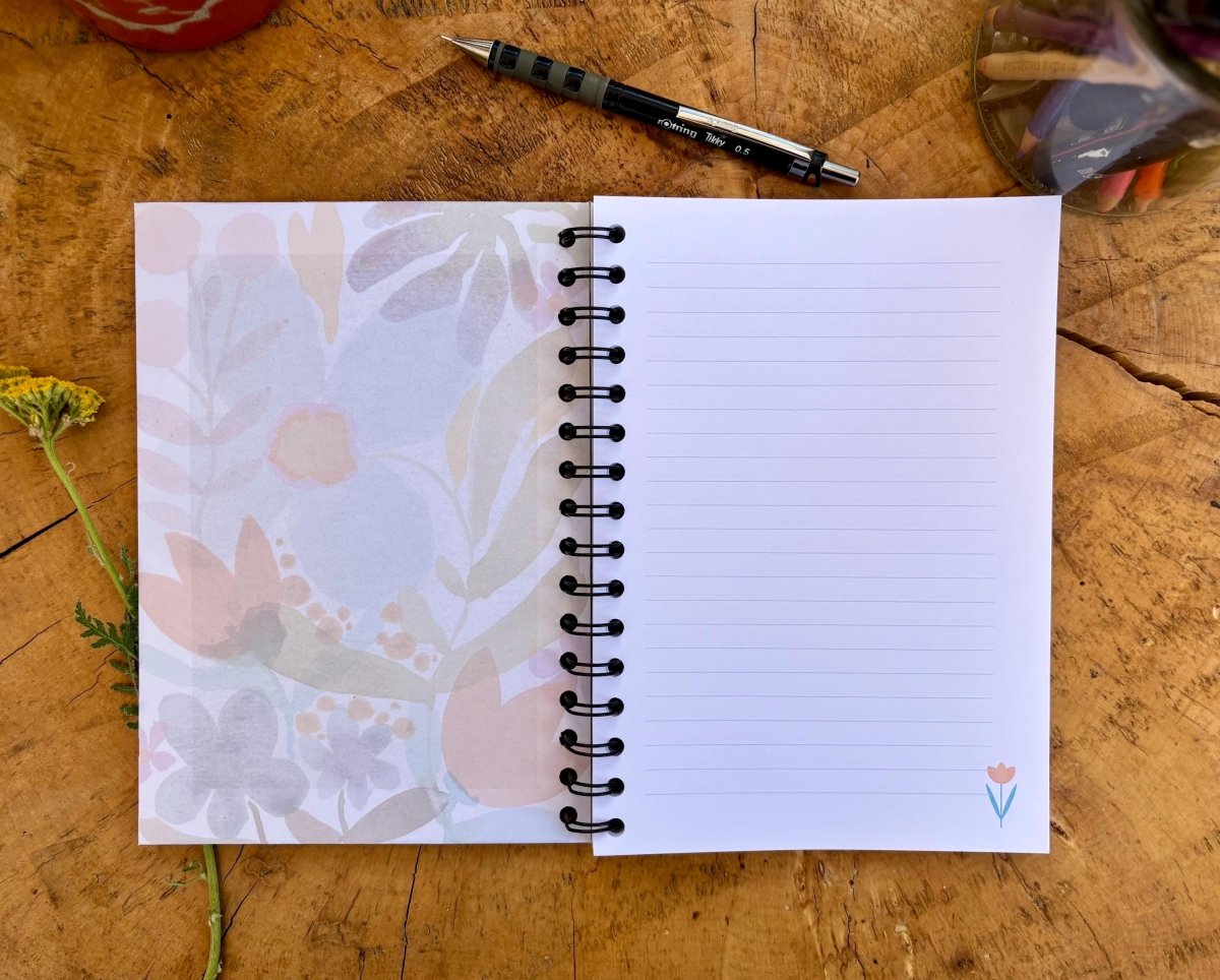 Beautifully Wild Heart – Handmade A5 Notebook | Floral Cover | Gift for Her | Floral Notebook / Motivational Gift / Birthday Gift / Journal - Erika's Whimsical Art