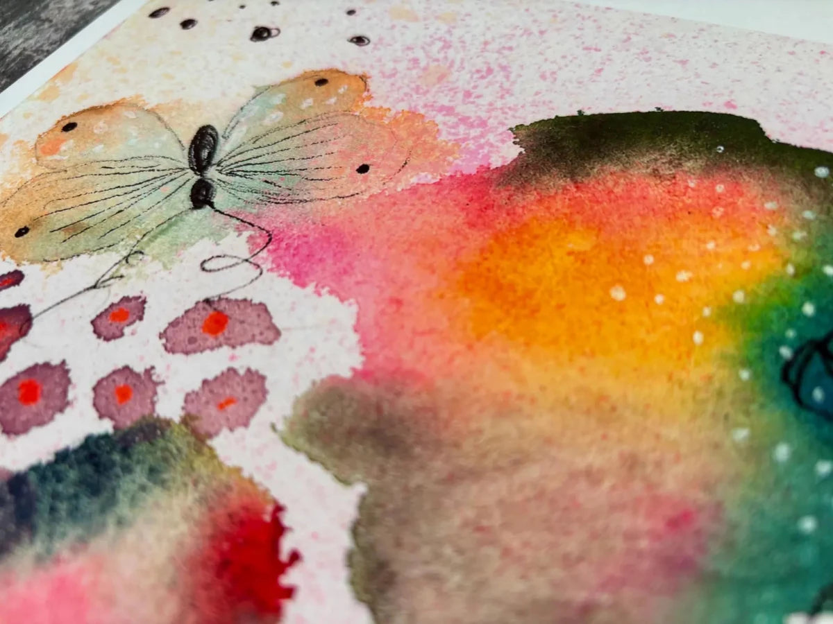 Butterfly Dreams – Butterfly Wall Art, Watercolour Floral Print, Botanical Illustration, A4 Art Print, Colourful Home Décor, Unframed - Erika's Whimsical Art