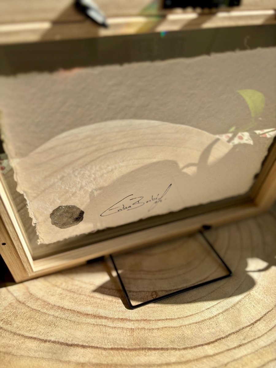 Floral Bee Watercolor Painting: Handmade Cotton Paper Art - Erika's Whimsical Art