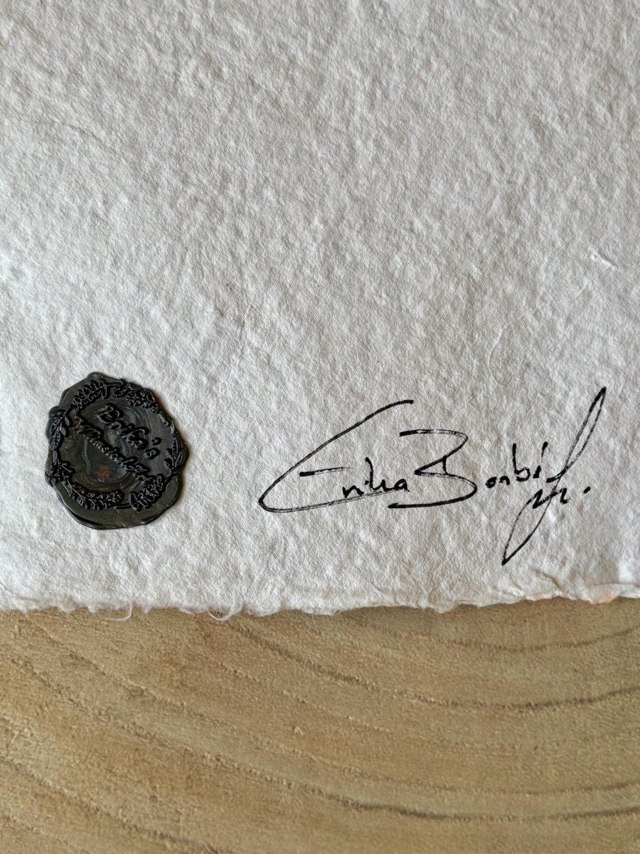 Floral Bee Watercolor Painting: Handmade Cotton Paper Art - Erika's Whimsical Art