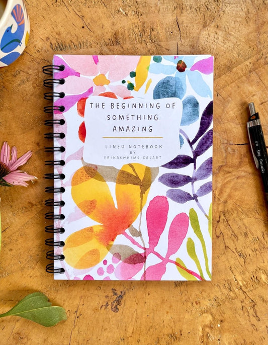 Floral Illustrated Journal: Eco - Friendly A5 Notebook - Erika's Whimsical Art