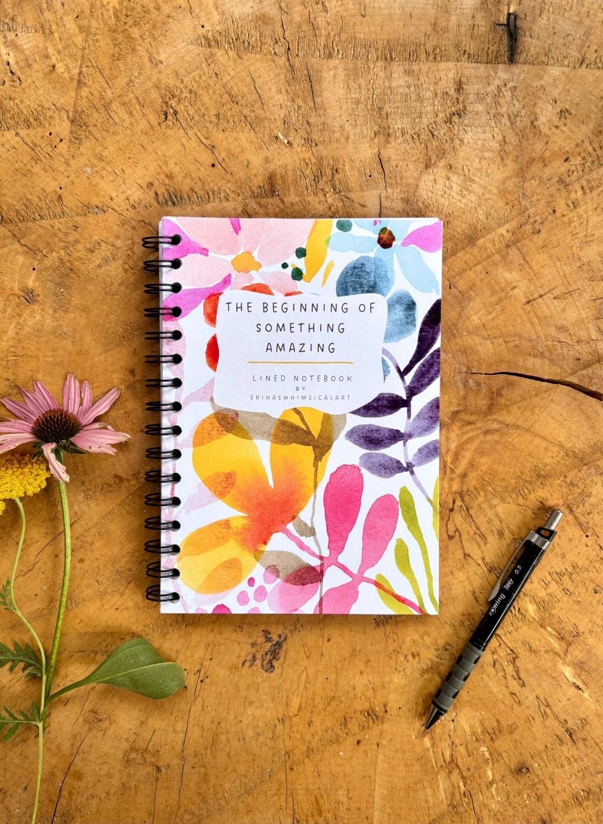 Floral Illustrated Journal: Eco - Friendly A5 Notebook - Erika's Whimsical Art