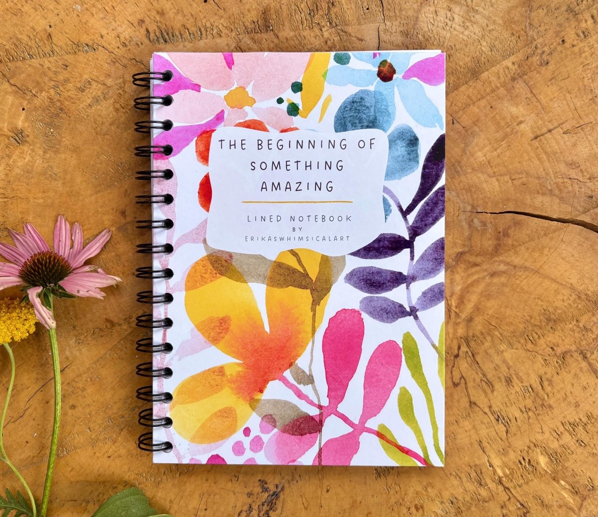 Floral Illustrated Journal: Eco - Friendly A5 Notebook - Erika's Whimsical Art