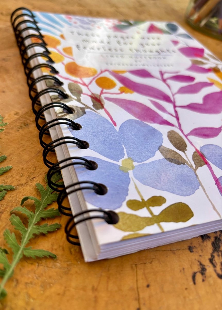 Floral Illustrated Journal: Handmade A5 Lined Notebook - Erika's Whimsical Art