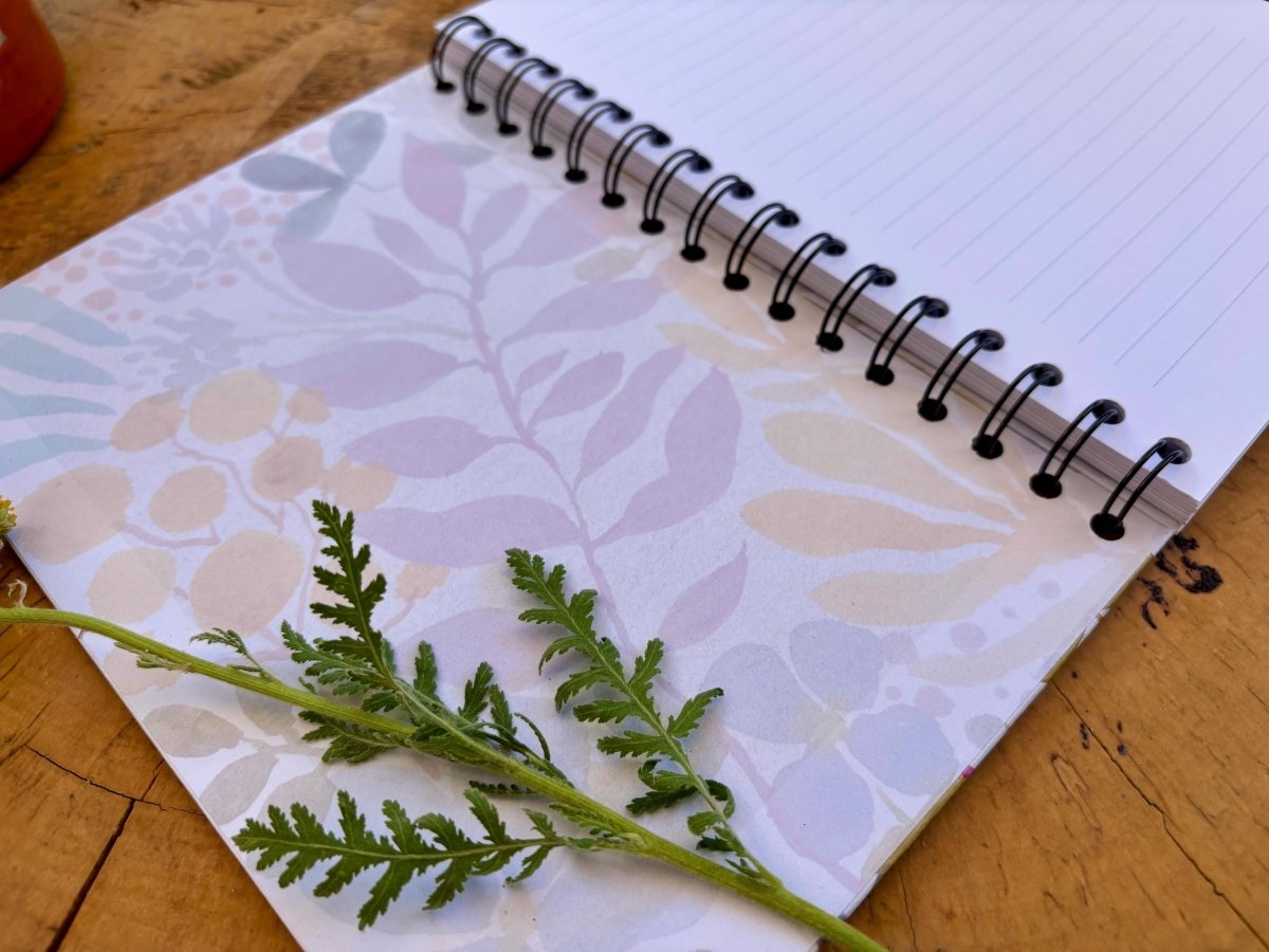 Floral Illustrated Journal: Handmade A5 Lined Notebook - Erika's Whimsical Art