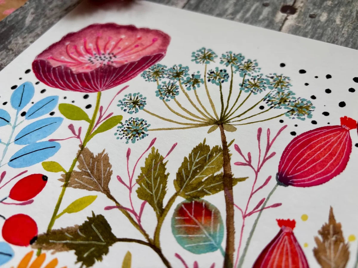 Floral wall art, Watercolour floral print,A4 Art Print, Home Décor, Nursery Art, Unframed, Botanical Prints, Boho wall art - Erika's Whimsical Art