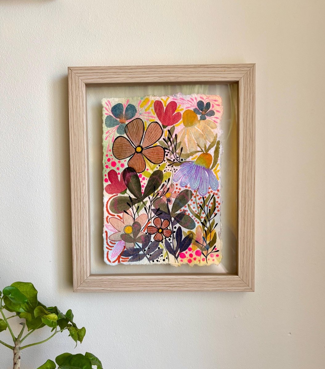 Floral Watercolor Painting: Original A5 Art on Handmade Cotton Paper - Erika's Whimsical Art