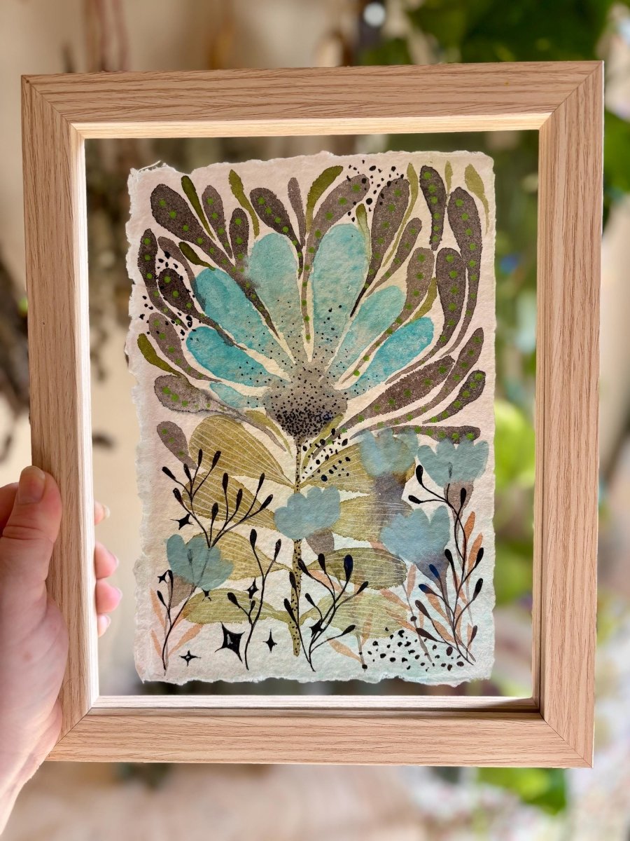 Floral Watercolor Painting: Original A5 Art on Handmade Cotton Paper - Erika's Whimsical Art