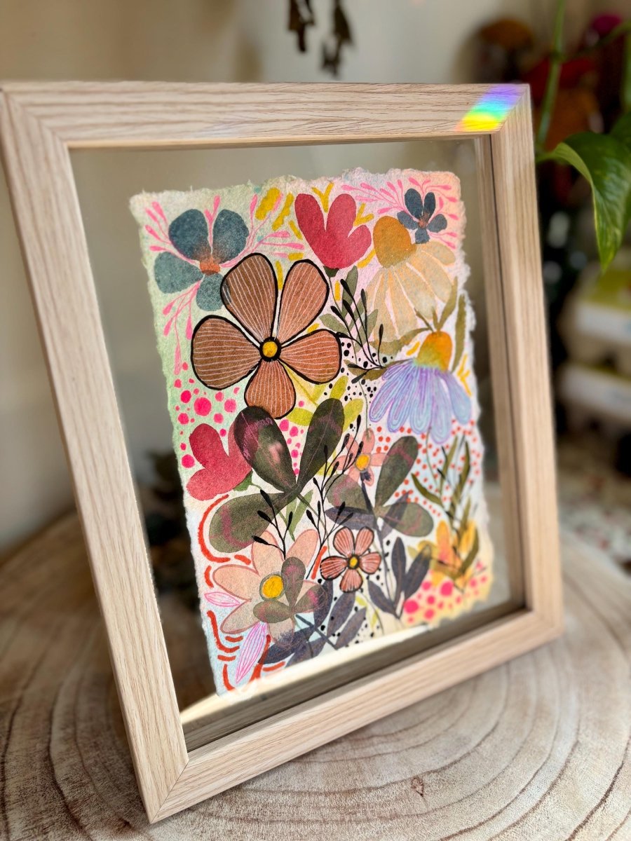 Floral Watercolor Painting: Original A5 Art on Handmade Cotton Paper - Erika's Whimsical Art
