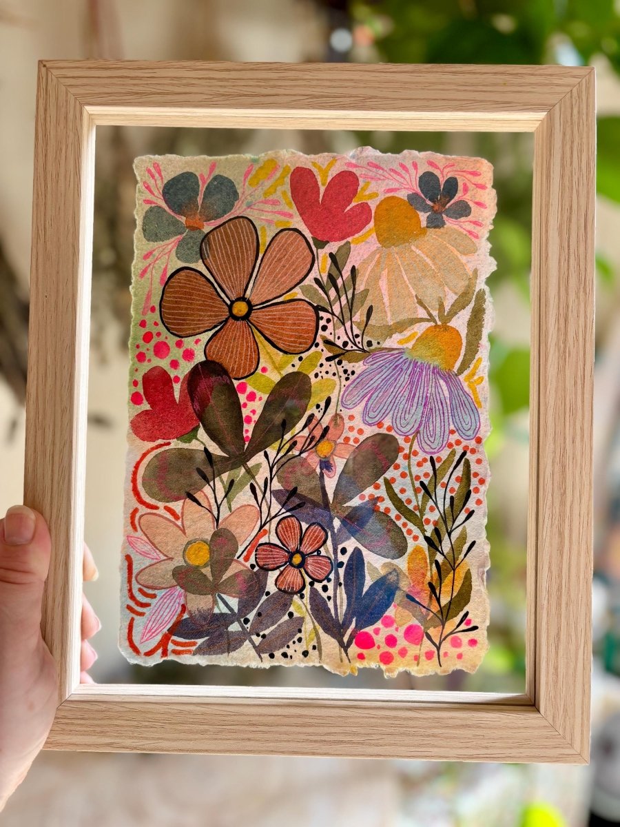 Floral Watercolor Painting: Original A5 Art on Handmade Cotton Paper - Erika's Whimsical Art