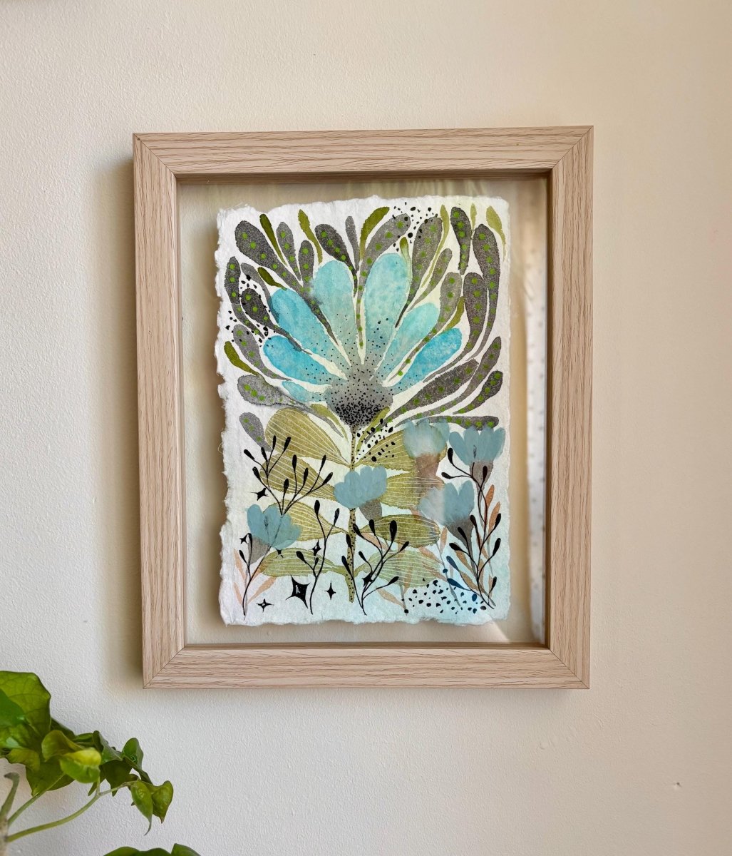 Floral Watercolor Painting: Original A5 Art on Handmade Cotton Paper - Erika's Whimsical Art