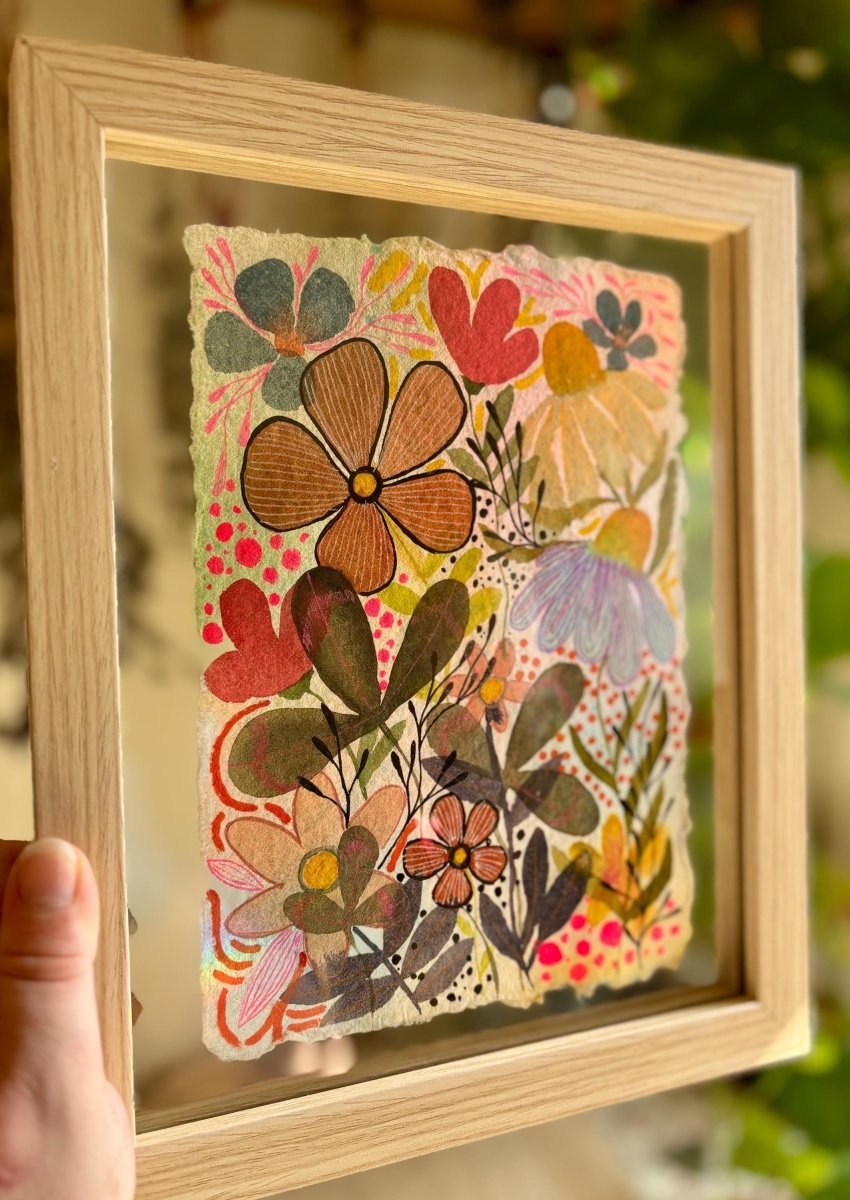 Floral Watercolor Painting: Original A5 Art on Handmade Cotton Paper - Erika's Whimsical Art