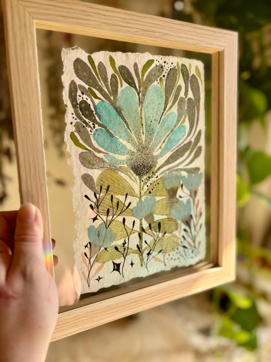 Floral Watercolor Painting: Original A5 Art on Handmade Cotton Paper - Erika's Whimsical Art