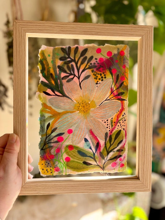 Floral Watercolor Painting: Original A5 Art on Handmade Cotton Paper - Erika's Whimsical Art